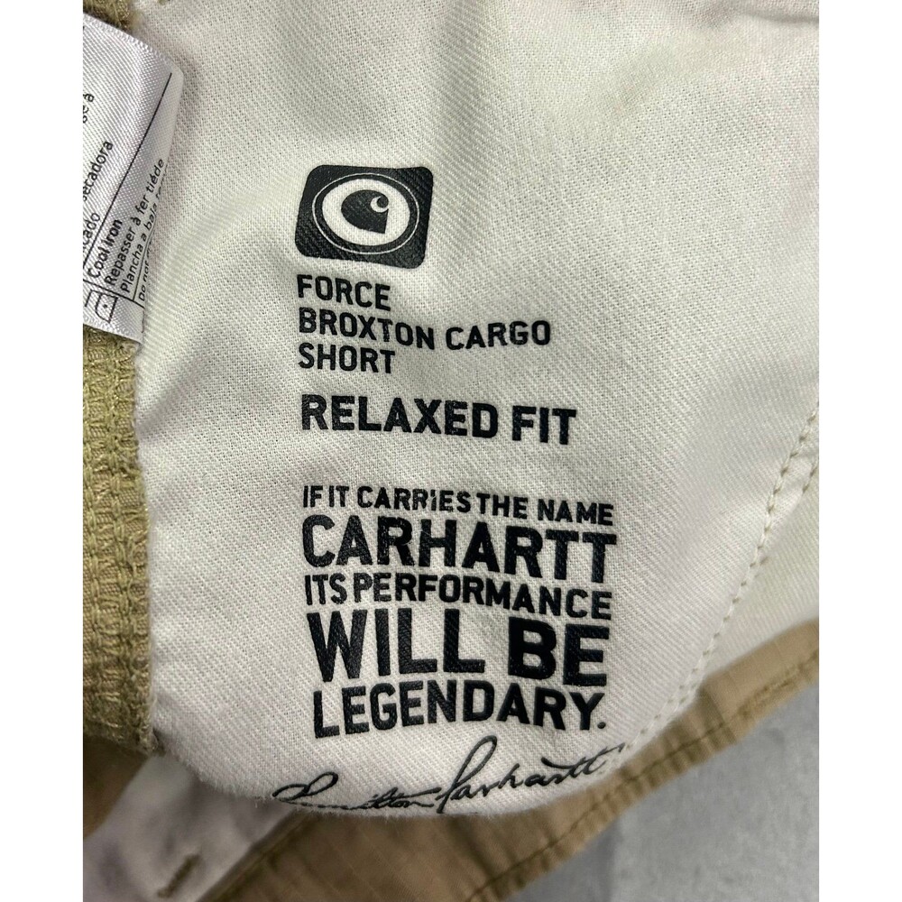 Carhartt Force Relaxed Fit Cargo Shorts Mens Size 46 Khaki Ripstop 103543 253 - Picture 6 of 9
